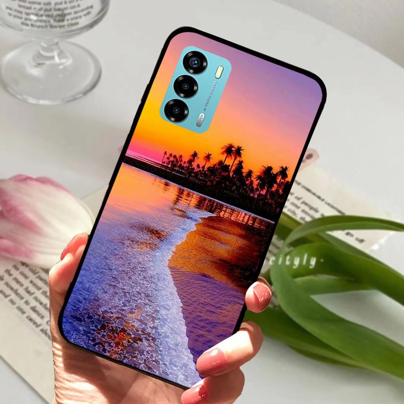 Чехол для ZTE Blade V40 Vita 8045 6.75" Животный Мультяшный Мягкий Силикон Funda для ZTE Blade V40 Vita Чехол для Телефона V40Vita Черный Coque
