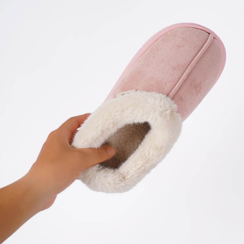 Platform Fluffy Slippers Women House Flats Casual Designer Winter Shoes Ladies Fashion Cotton Plush Warm Footwear Elegant Indoor