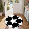 Football Round Area Rug Design for Balcony Foyer Kitchen Game Room Anti-slip Round Rug Decorate Offices Gift for Festivals