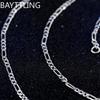 4mm 925 Sterling Silver Wide Figaro Necklace 3:1 Chain Hip Hop Necklace Side Chain Unisex Fashion Charm Jewelry Gift