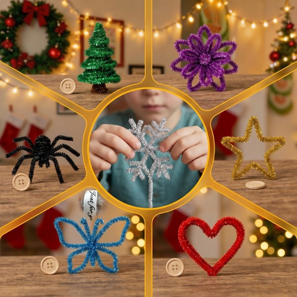 100Pcs Multicolored Craft Pipe Cleaners Fuzzy Sticks Pipe Cleaners Bulk Home Decorations