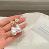New French Retro Baroque Pearl Pendant Earrings for Women Ms Fashion Elegant Metal Jewelry Party Accessories