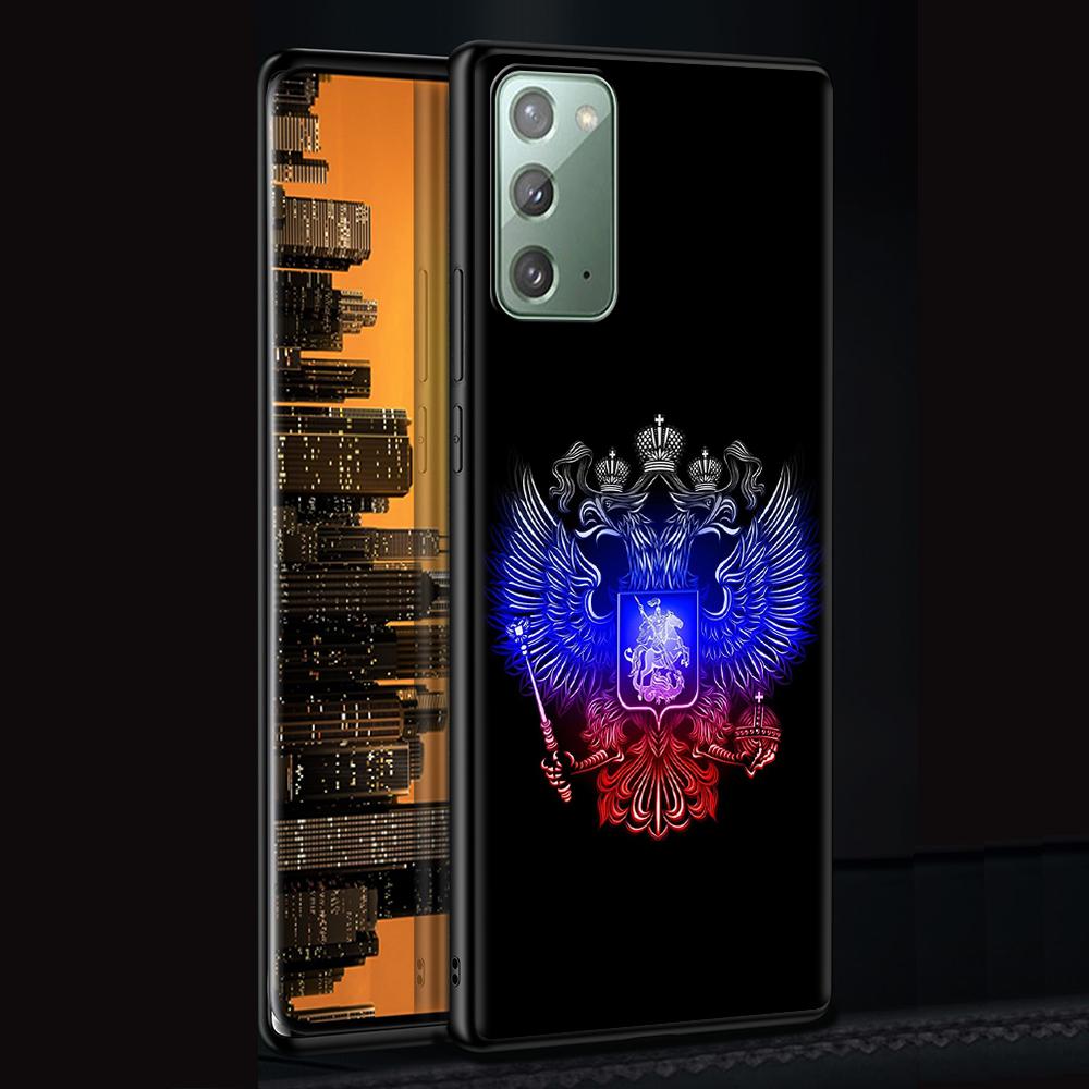 Чехол с гербом России и орлиным флагом для Samsung Galaxy Note 20 Ultra 10 Lite 9 8 A12 A52 A51 S20 FE A50, черный мягкий чехол для телефона