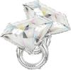 2pcs Silver Diamond Ring Foil Balloons 6 Inch White Gold Color Reusable Self Sealing Engagement Wedding