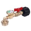 Tank Refill Elbow Adapter with Gauge Metal High Temperature Proof Real Time Pressure Monitoring for BBQ Gas Grill