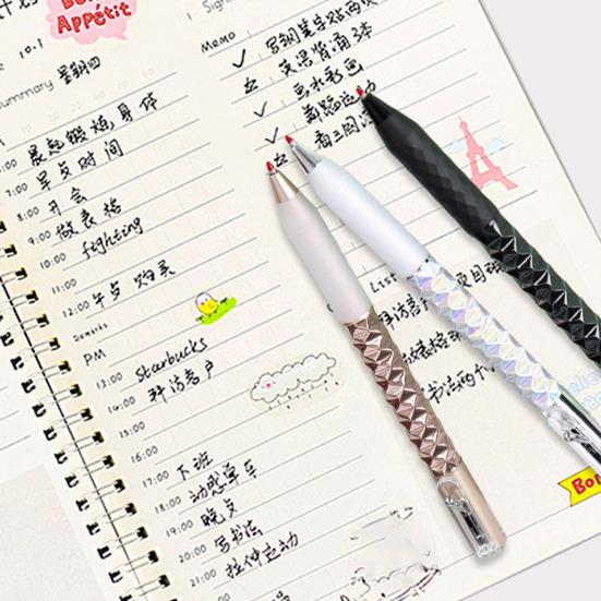 Гелевая ручка с геометрическим рисунком, тонкий наконечник 0,5 мм, силиконовая рукоятка, быстросохнущие черные чернила, канцелярские принадлежности.