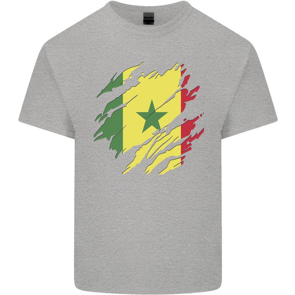 Torn Senegal Flag Senegalese Day Football Unisexs Light Cotton TShirt