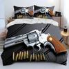 3D Rifle Revolver Cartridge Gun Comforter Bedding Set,Duvet Cover Bed Set Quilt Cover Pillowcase,King Queen Size Bedding Set