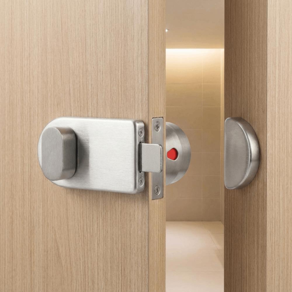 Solid Structure Toilet Partition Door Lock 304 Stainless Steel Stainless Steel Lock Public Toilet