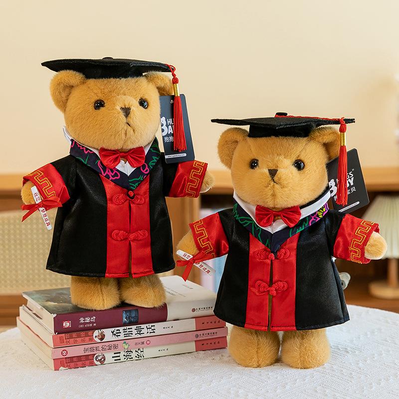 Кукла-мишка в шляпе доктора, плюшевая игрушка, костюм бакалавра, кукла-мишка, студенческий выпускной памятный подарок