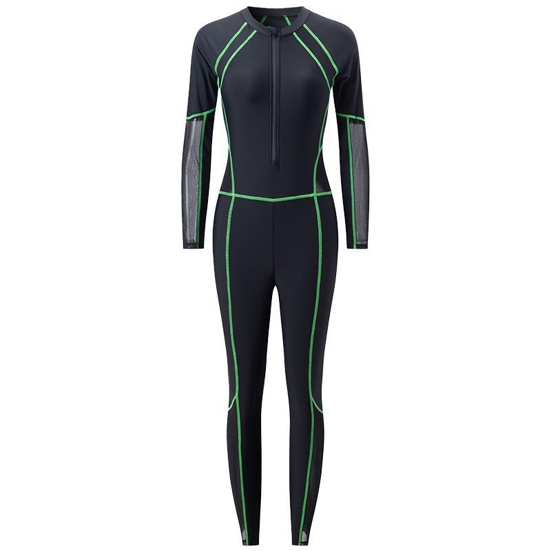 Swimsuit Women's Conservative Long-sleeved Trousers One Piece Covering Flesh Showing Slimming Snorkeling Sunscreen Jellyfish Diving Suit Surfing
