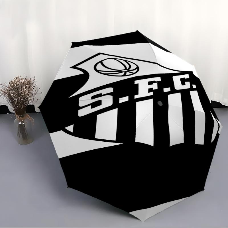 Printed Santos SFC logo Folding Umbrella,Outdoor,Leisure,And Travel Umbrella,Durable Umbrella Fabric,Birthday And Holiday Gift