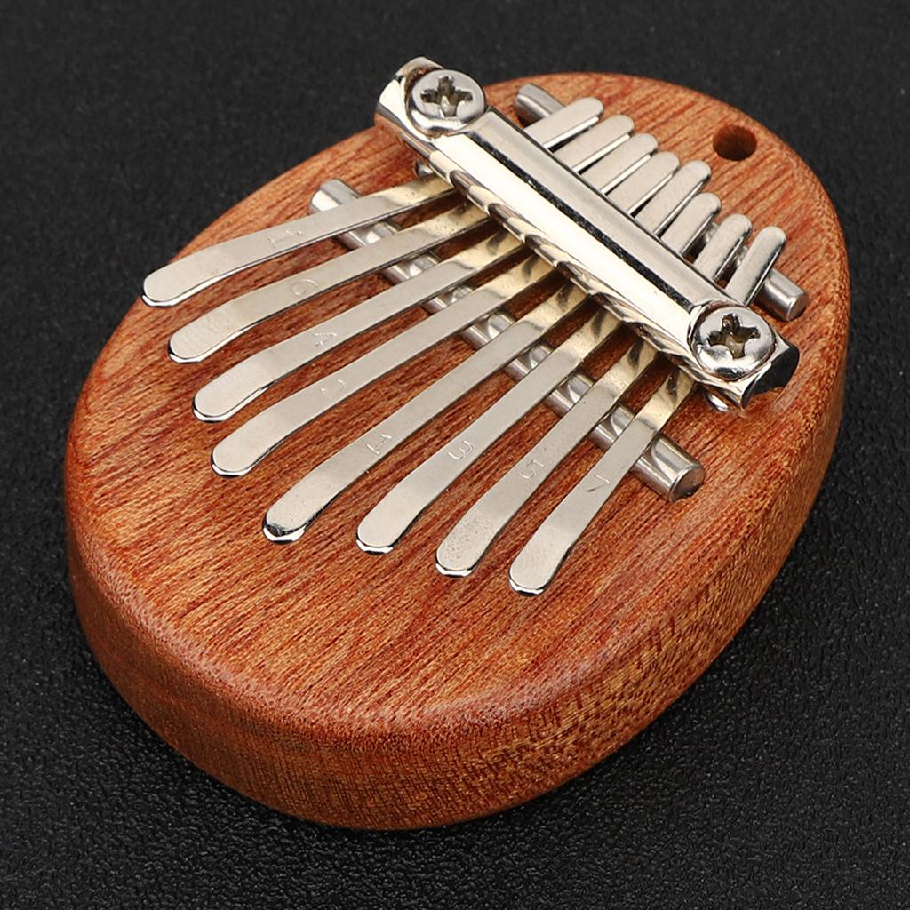 Пианино для большого пальца 8 клавиш Мини Портативный Акриловый Материал Украшения Подарочный Музыкальный Инструмент Овальный Необработанный Деревянный