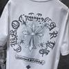 GZ-8931 CHROME HEARTS 2025 Летняя новая высококачественная хлопковая свободная футболка с круглым вырезом большого размера для мужчин и женщин, парная футболка
