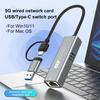 2-в-1 USB-C/USB 3.1 к Ethernet-адаптеру 5000 Мбит/с USB C к Ethernet-адаптеру RJ45 в Type C Ethernet-конвертер