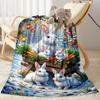 Easter Eggs And Bunnies Blanket,Suitable for sofas, offices, travel, living rooms, Gifts to relatives and friends, Blanket,Suitable for all seasons.