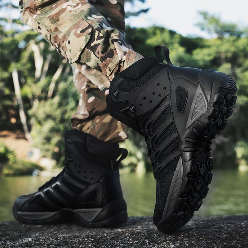 Осенне-зимние высокие противоскользящие износостойкие ботинки для походов в пустыне для мужчин Горные ботинки для мотоциклистов для мужчин