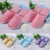 Open Toe Non-slip Hotel Slippers Soft Cotton Linen Disposable Hotel Bathroom Slippers Indoor Guest Travel Slippers for Couples