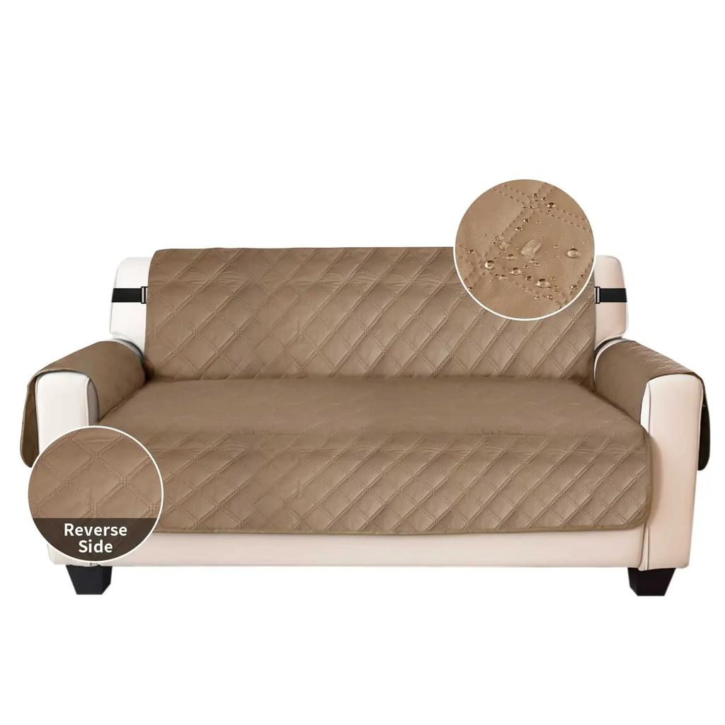 Стеганый чехол для дивана, водонепроницаемый, нескользящий, эластичный, стирающийся чехол для дивана с карманами для собак, защита для мебели от домашних животных