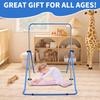 Expandable Gymnastics Bar for Kids - Height Adjustable Junior Training Bar for Home, Folding Gymnastic Horizontal Bars Equipment Blue