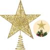 1x 15cm Glitter Star Christmas Xmas Tree Topper Ornaments Party Decoration Decor