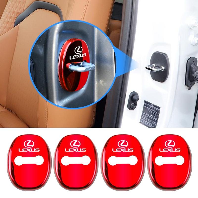 DJSZ3 Car Door Lock Buckle Decorative Cover Rust Proof Protective Cover Valve Stem For Lexus F-SPORT ES RX NX LS UX LM LX GX LC RZ IS