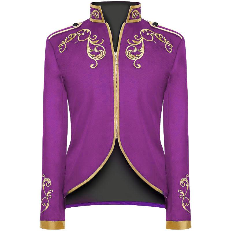 Palace Prince Halloween Cosplay Costume Medieval Renaissance Retro Costume Men Golden Embroidery Jacket Coat Suits