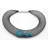 Choker Necklace Ciambella Grande - Turquoise Mesh and Polymer
