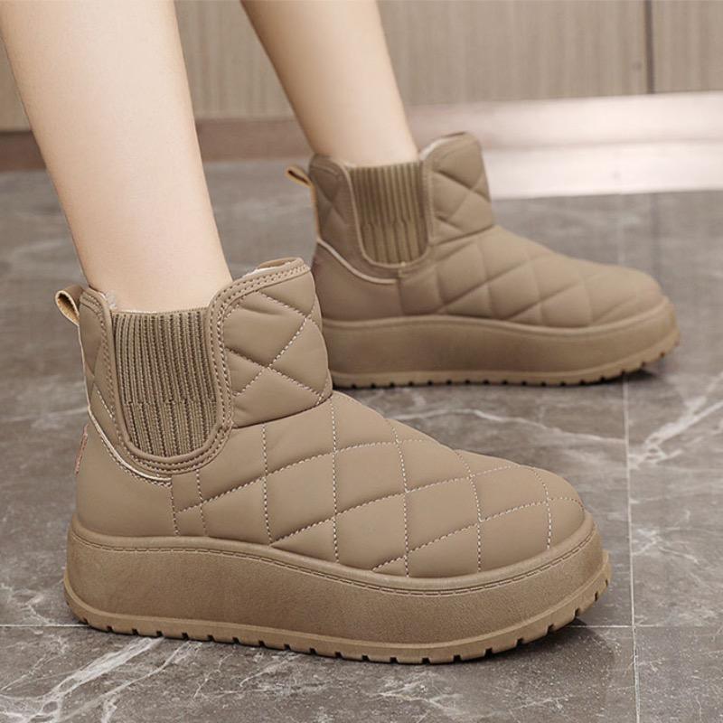2024 Новые сапоги для женщин Модные повседневные сапоги на платформе Плюшевые теплые зимние сапоги для женщин Зимняя обувь из хлопка с высоким верхом Botas Mujer