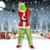 Grinch Green Costume For Adults And Kids Christmas Costumes Party Outfit With Mask Headpiece For Holiday Festivities