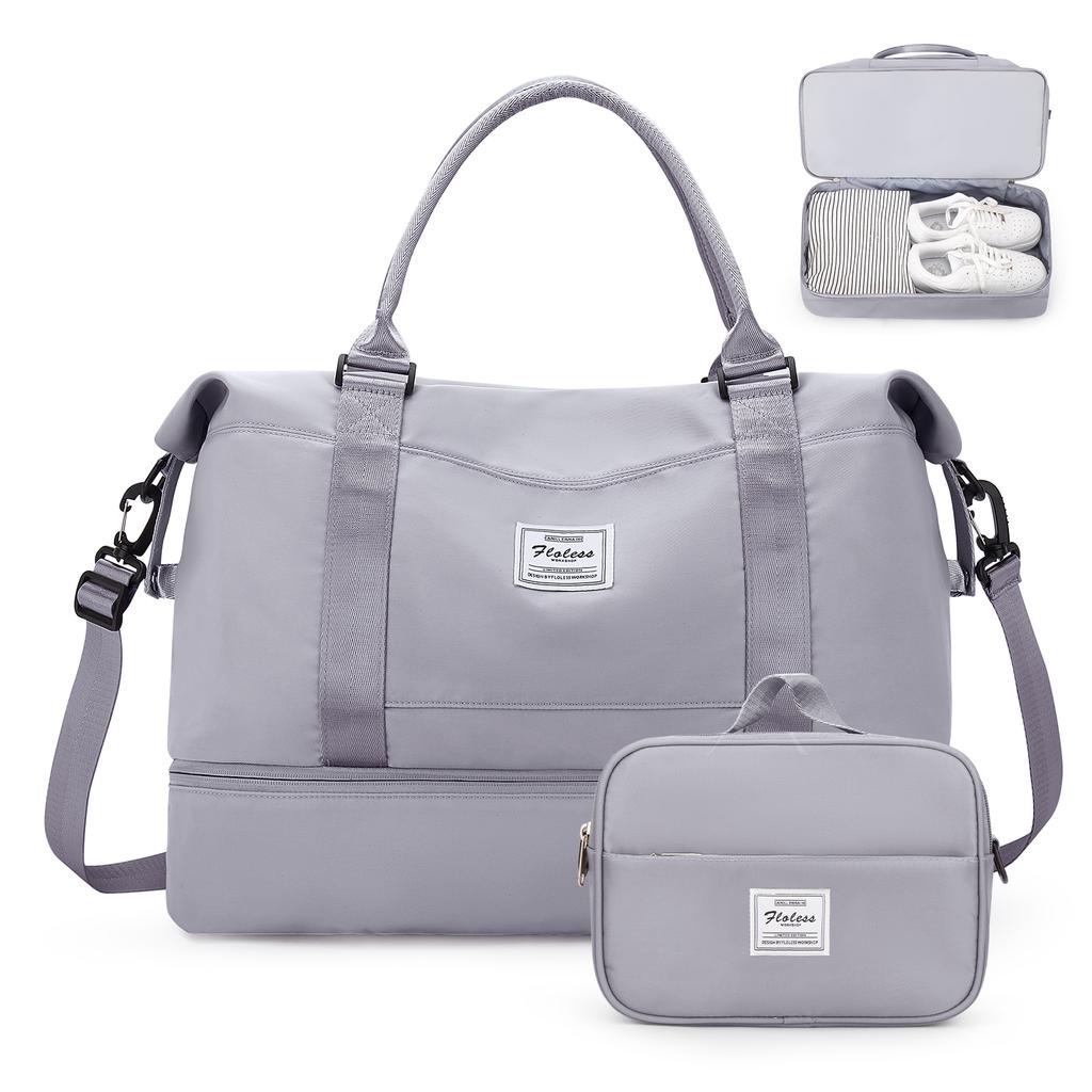 Сумки Weekender для женщин, дорожная сумка для личных вещей с отделением для обуви, дорожная сумка для ночевки с косметичкой, спортивная сумка