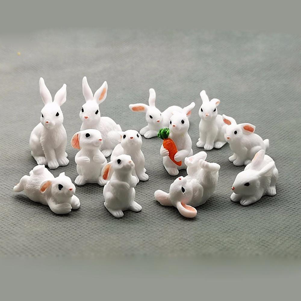 Craft Easter Decoration Miniature Rabbit Figurine Fairy Garden Resin Bunny Statue Micro Landscape
