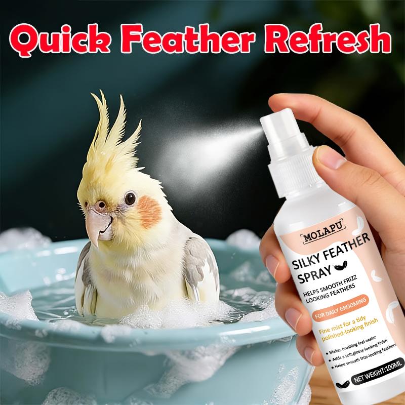 Parrot Feather Care Spray (Suitable for Budgerigars and Cockatiels) - Bathing Spray for Feather Grooming, Makes Feathers Smooth and Shin