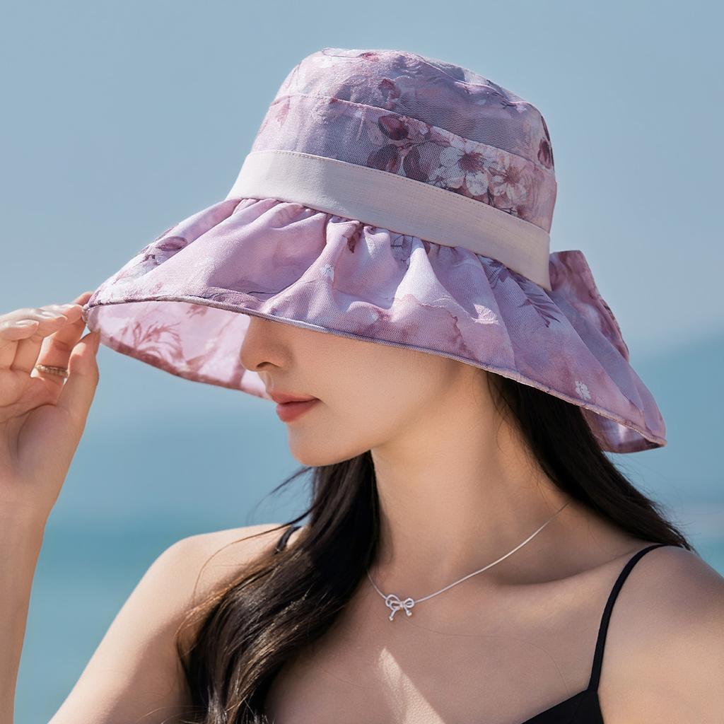 Eugen Yarn Bucket Hat Women's Spring Summer Breathable Sunscreen Fashion Versatile Sun Hat Thin Sun Hat