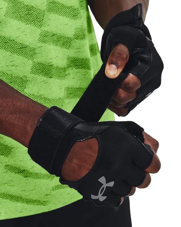 Under Armour Weightlifting Gloves Leather Palm Black