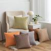 Throw Pillowcase Soft Plush Striped Pure Color Square Shape Bedroom Living Room Sofa Decoration Pillowcase Pillow Cover