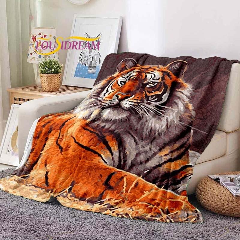 Blanket Tiger Printed 3d Flannel Blanket Bed Throw Soft Cartoon Printed Bedspread Bedspread Sofa Blanket