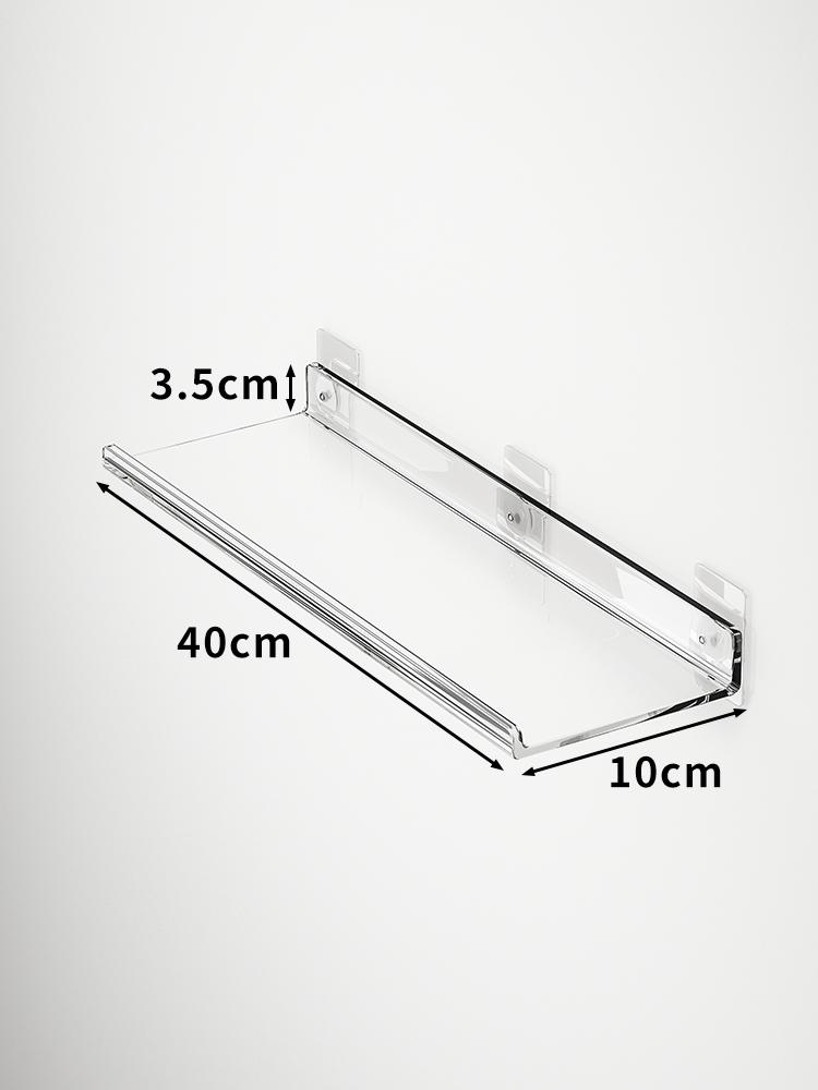 Акриловая полка для хранения Настенная панель Не нужно сверлить отверстия, Ванная комната, Ванная комната, Кухонная полка для хранения, Органическое стекло Сильный стикер