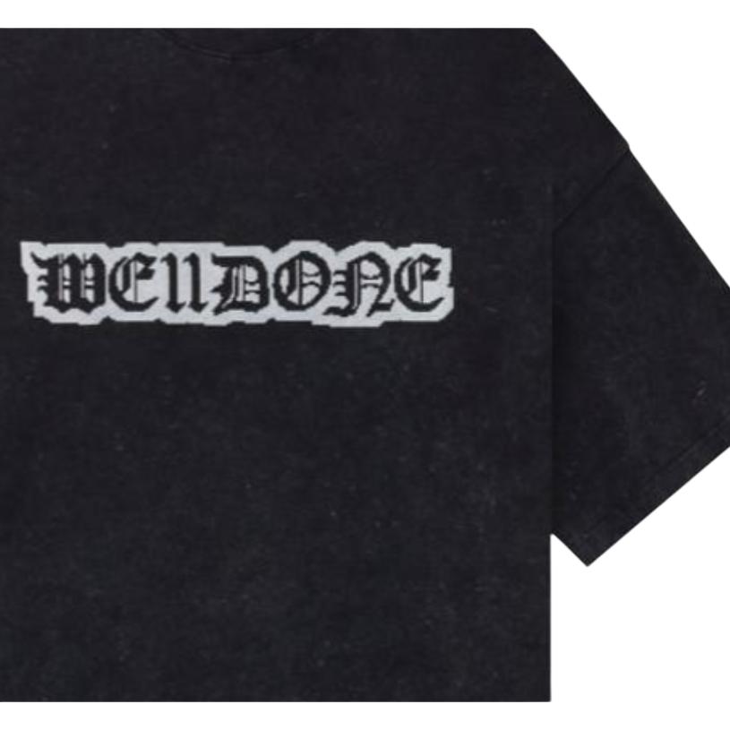 WE11DONE T-Shirts Unisex Black Crew Neck Moderate WD-TT1-24-798-U-BK