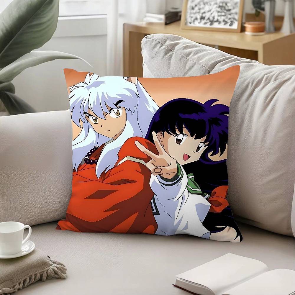 Anime IInuyashaS Pillow Case Pattern Printed Pillowcase For Living Room Sofa Cushion Cover Bedroom Decor