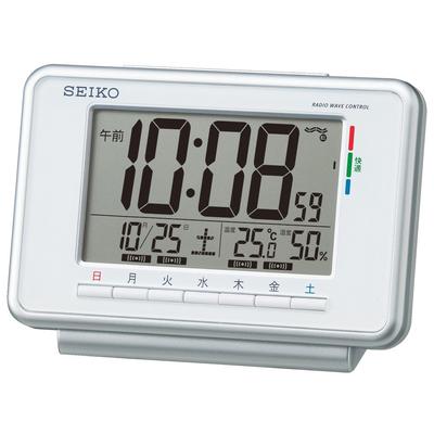 Часы Seiko Часы-будильник Радио Цифровой еженедельный будильник Календарь Комфорт Температура Влажность Дисплей Белый SQ775W SEIKO