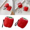 3D Cartoon Strawberries Soft Silicone Earphone Case for Blueooth-compatible Earphone Case Cover Protective Skin Accessory
