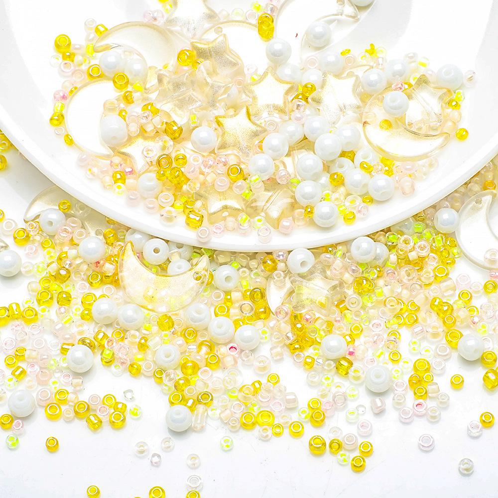 Набор для изготовления украшений своими руками из бусин-звездочек и лун, а также бисера для серег, браслетов и ожерелий