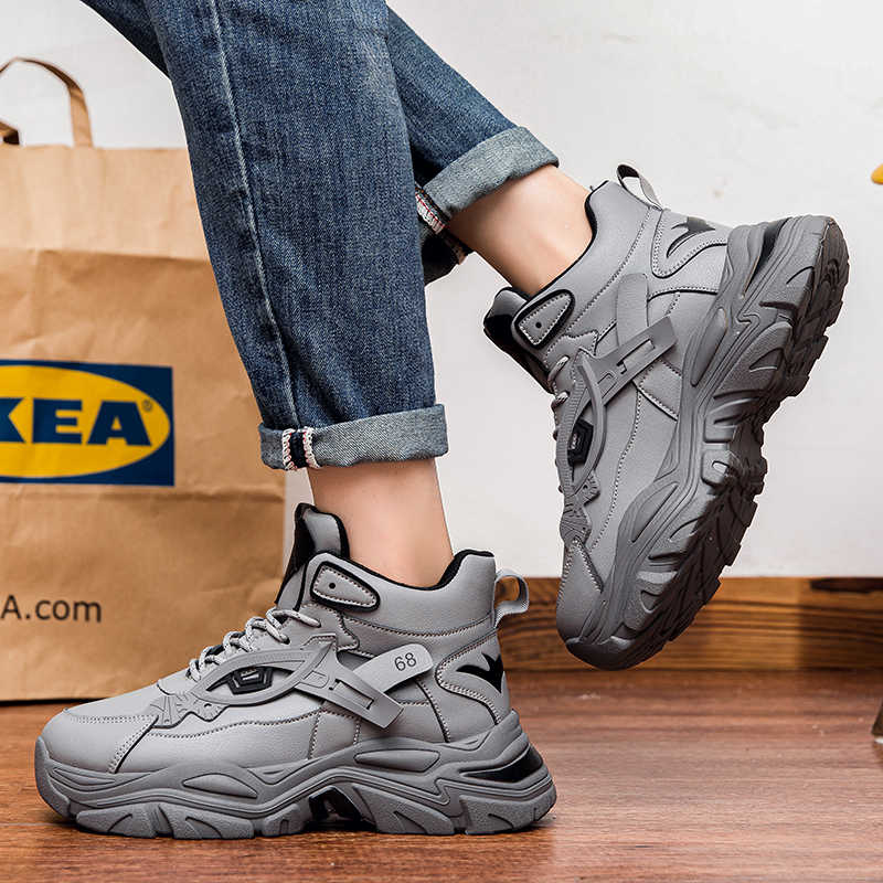 Модные Высокие Круглый Носок Мужские Спортивные Ботинки Кроссовки Мужская Обувь Высокие Кроссовки Лоферы На Распродаже Комфортные Ботинки Высокого Качества В Распродаже