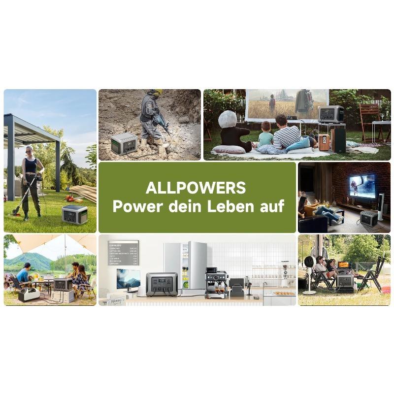 ALLPOWERS R2500 Portable Power Station 1920Wh Expandable to 20kWh LiFePO4 Battery 2500W Solar Generator for Emergency Household