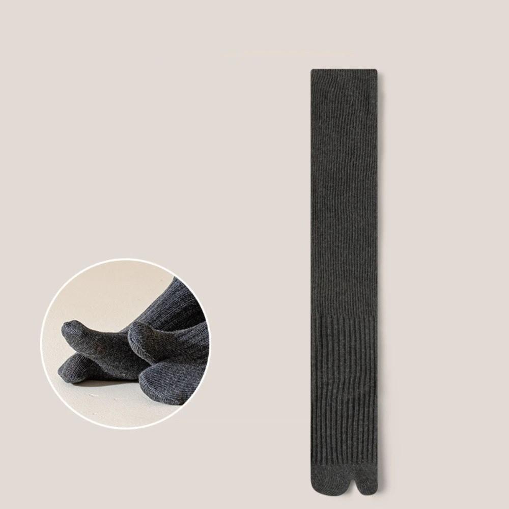 Soft Women's Long Socks Solid Color Two-Toed Sock Comfortable Split Toe Socks Autumn