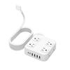 6 USB Ports 8 AC Outlets Extender US Standard Socket Strip Flat Plug USB Charging Strip  Laptop