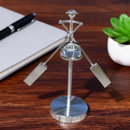 Фигурка Балансирующий Рыбак Кинетическая Скульптура Металлическая Балансирующая Скульптура Рыбака для Декора Дома и Рабочего Места Игрушка для Снятия Стресса