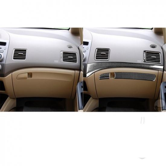 8 шт. Для Honda Civic 2006-11 Декоративная накладка на панель пассажирской приборной панели из углеродного волокна