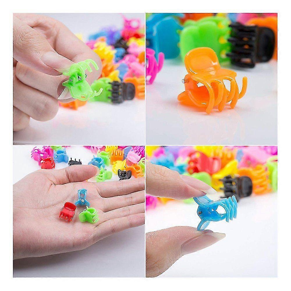100pcs Mini Hair Clips Hair Claws Plastic Hair Pins Hair Accessories For Little Girls Women Baby Toddler (random Color